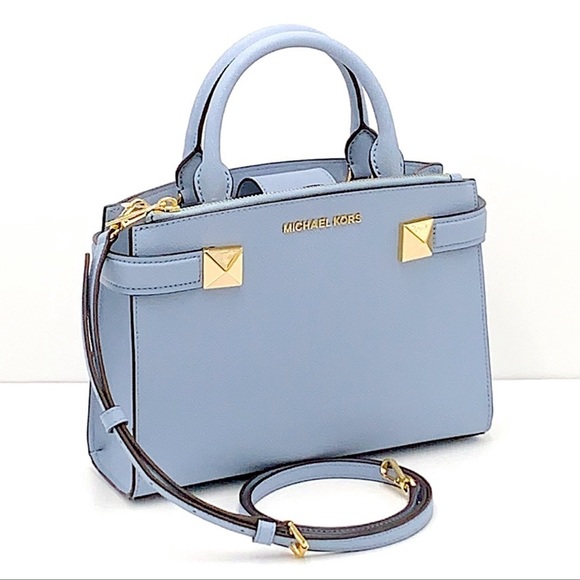 MICHAEL KORS KARLA SMALL EAST WEST SATCHEL PALE BLUE